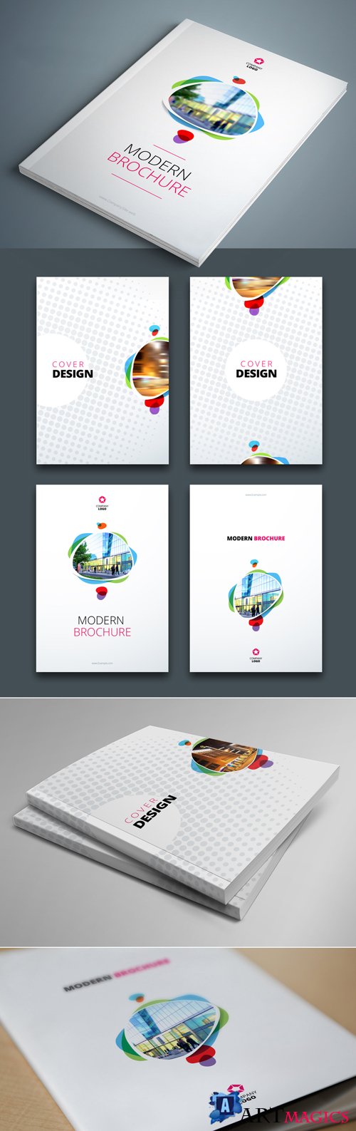 Geometric Accent Business Report Cover Layouts