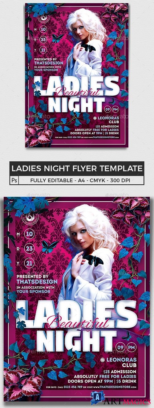 Beautiful Ladies Night Flyer Template - 7743064 - 91006