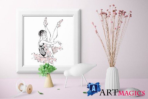 Ballet. Ballerinas, and lilies. Stylish graphics - 265719