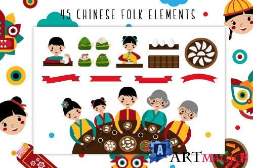 Chinese New Year - Holiday Folk Set - 3166591