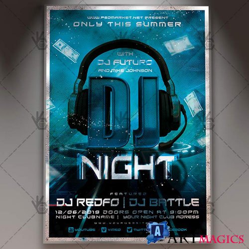 CLUB PARTY FLYER  PSD TEMPLATE