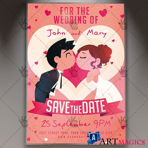 SAVE THE DATE FLYER  PSD TEMPLATE