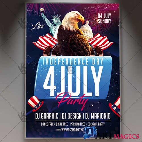 4TH OF JULY FLYER  PSD TEMPLATE