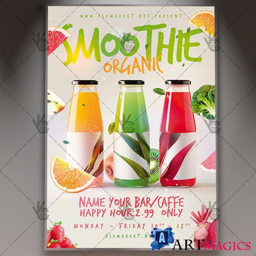 Smoothie Flyer  PSD Template