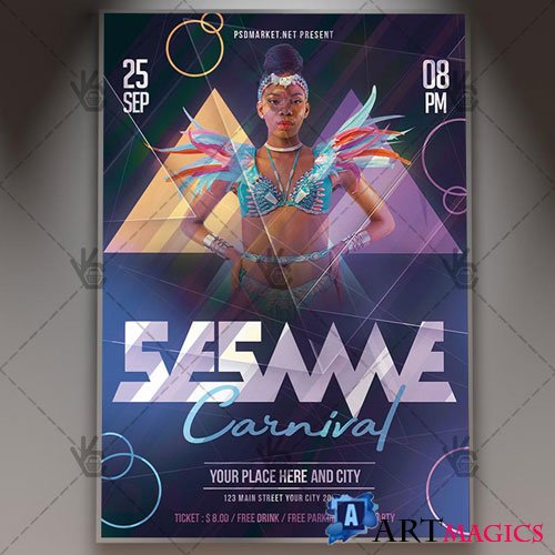 Sesame Carnival Flyer  PSD Template
