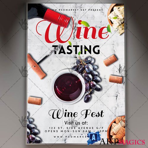 Wine Tasting Flyer  PSD Template
