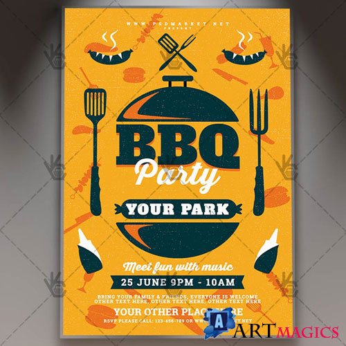 BBQ PARTY FLYER  PSD TEMPLATE