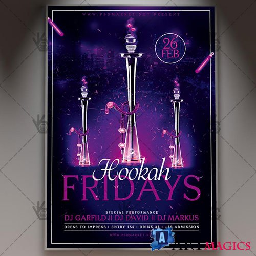Hookah Fridays Flyer - PSD Template