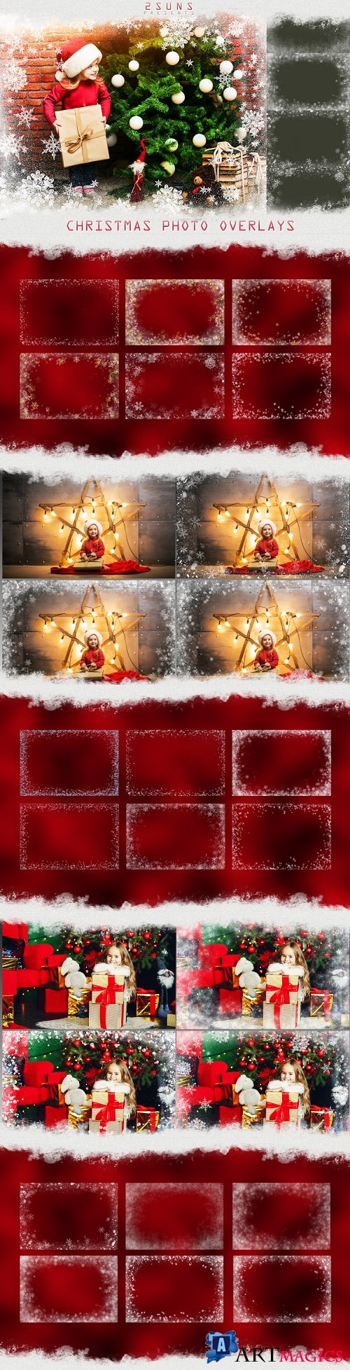 Christmas Photo Overlays, Snowflake Overlays, Photo Frames  - 267560