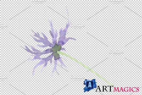 Peonies paradise purple watercolor - 3828592