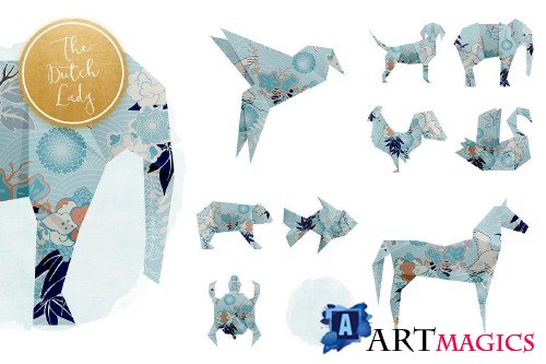Origami Animals Clipart Set - 3833833