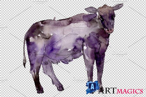 Farm animals:bull Watercolor png - 3835952