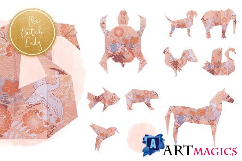 Origami Animals Clipart Set - 3833833