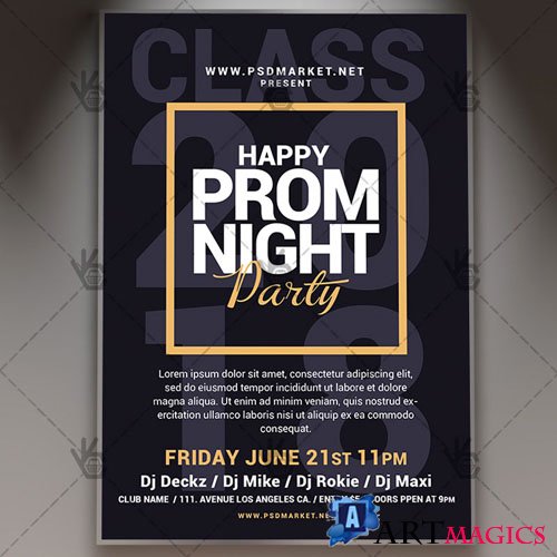 Happy Prom Night Flyer  PSD Template