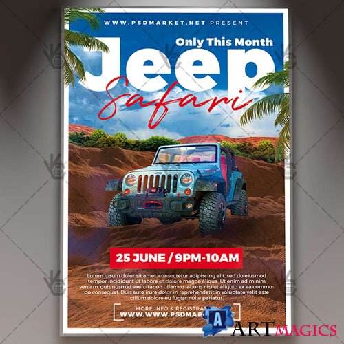 Jeep Safari Flyer  PSD Template