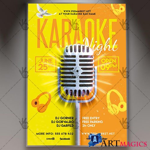 Karaoke Night Flyer  PSD Template