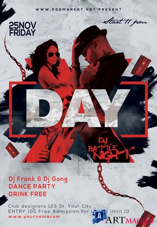 X-Day Party Flyer - PSD Template