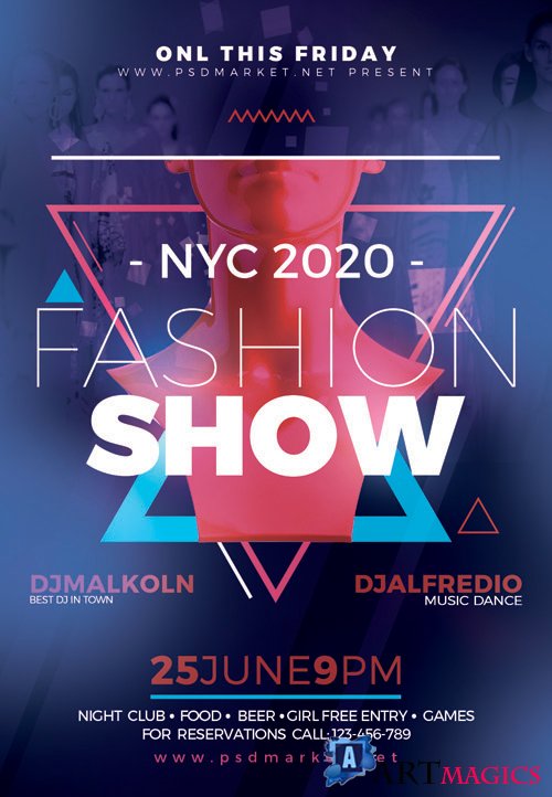 FASHION SHOW FLYER  PSD TEMPLATE