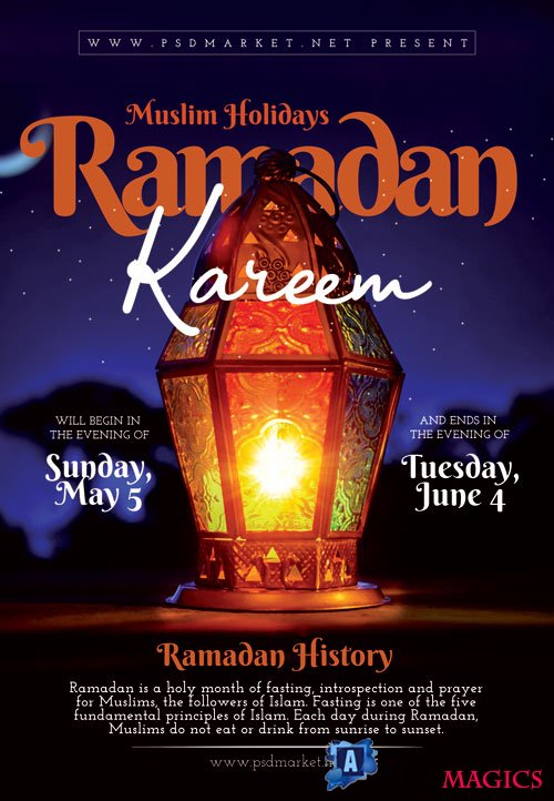 Ramadan Mubarak Flyer  PSD Template