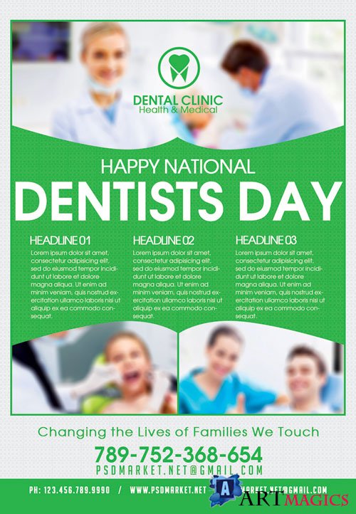 Dentists Day  Premium Flyer PSD Template