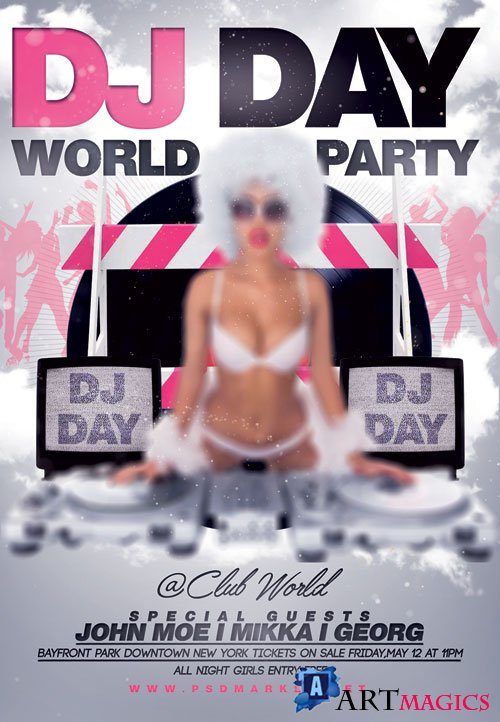 Dj Day World Party  Premium Flyer PSD Template