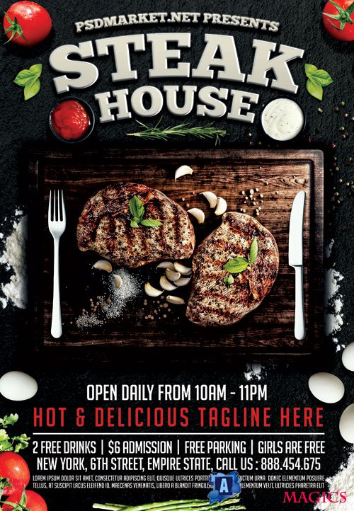 Steak House  Premium Flyer PSD Template
