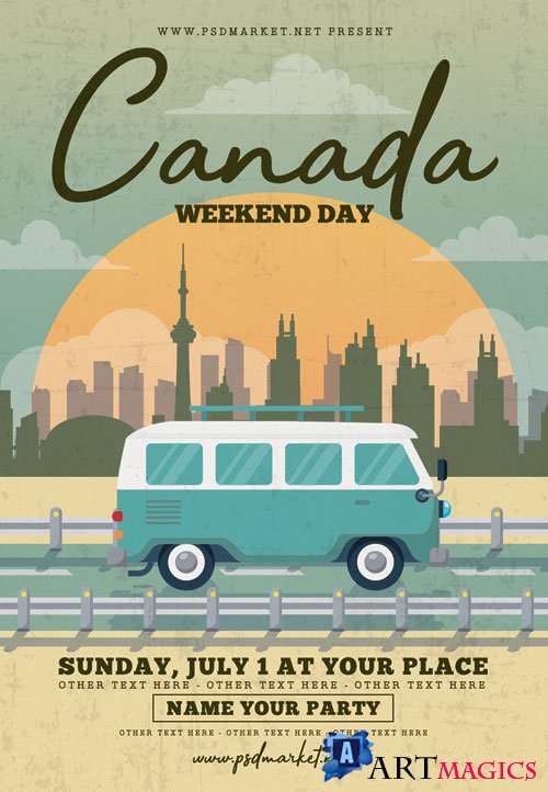 Canada Day Flyer  PSD Template