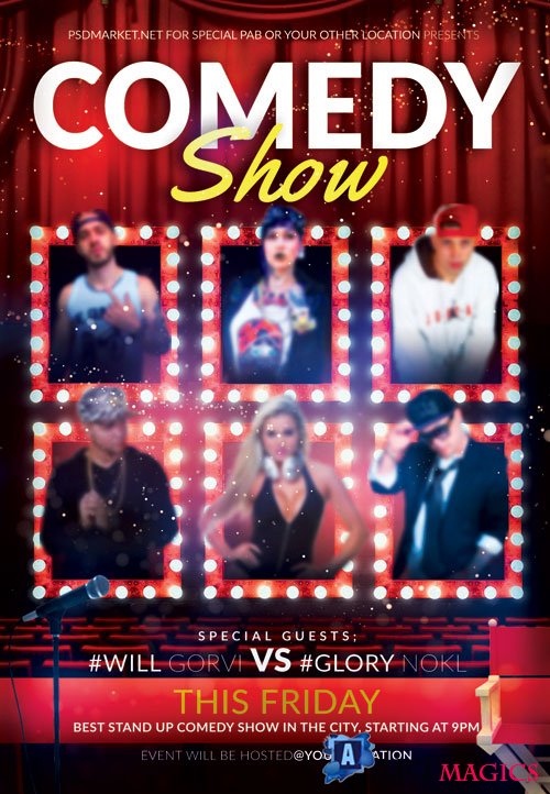 COMEDY SHOW FLYER  PSD TEMPLATE
