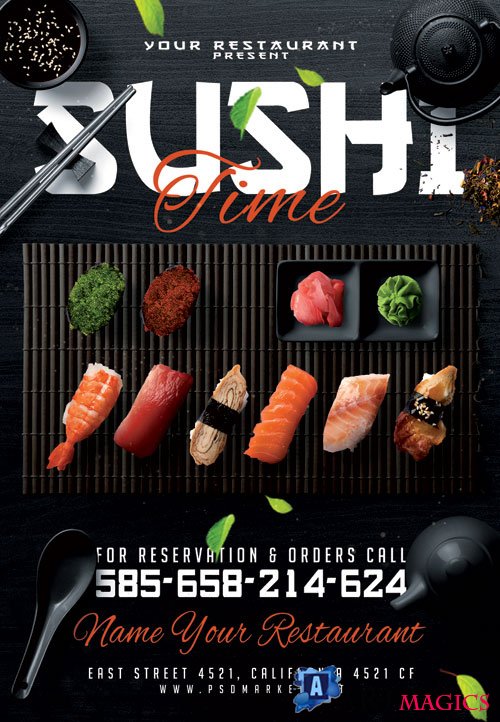 SUSHI FLYER  PSD TEMPLATE
