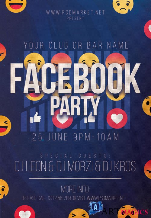 FACEBOOK PARTY NIGHT FLYER  PSD TEMPLATE