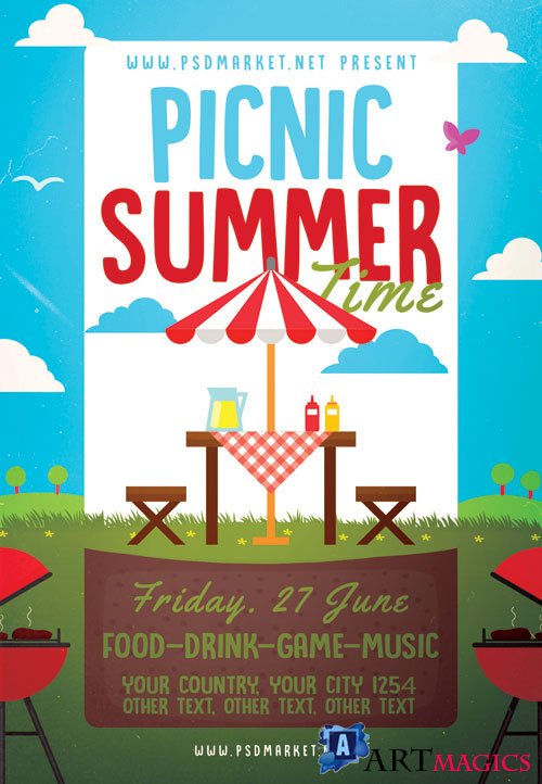 PICNIC TIME FLYER  PSD TEMPLATE