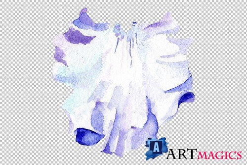 Irises blue Summer sky watercolor - 3836980