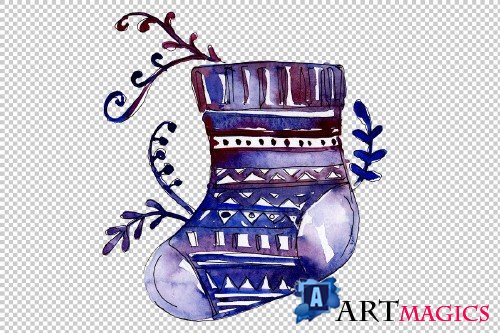 New Year decoration PNG watercolor - 3103176