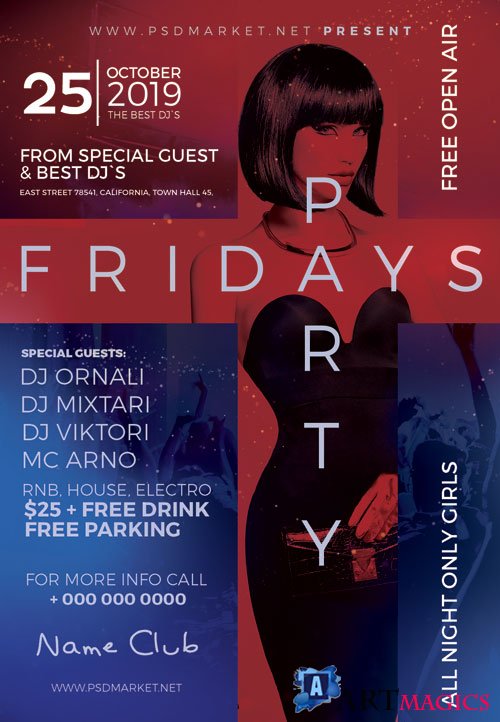 FRIDAYS PARTY FLYER - PSD TEMPLATE