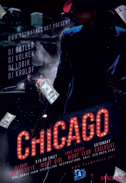 CHICAGO PARTY FLYER - PSD TEMPLATE
