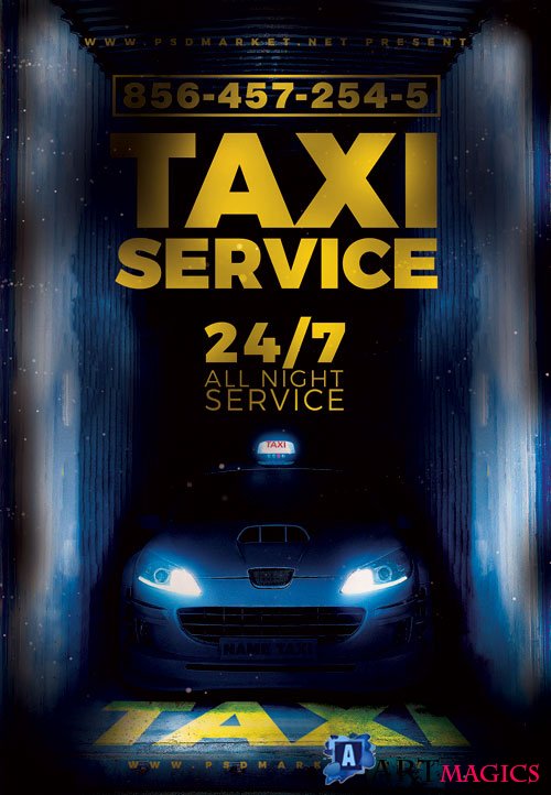 TAXI SERVICE FLYER - PSD TEMPLATE