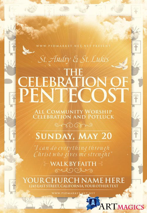 THE CELEBRATION OF PENTECOST FLYER PSD