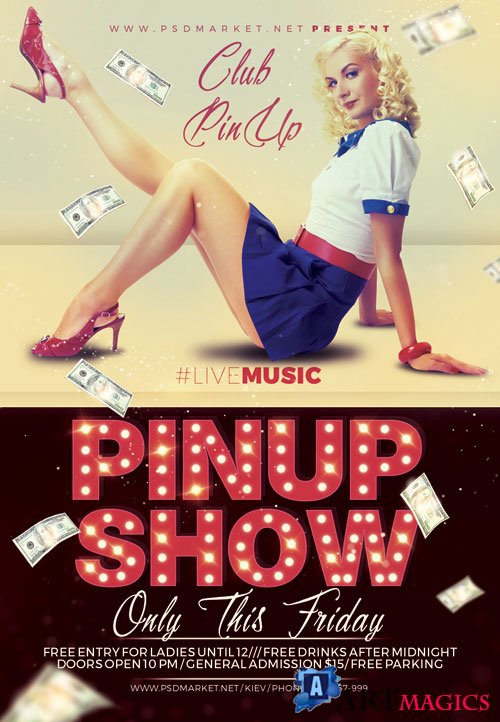 PIN UP SHOW FLYER - PSD TEMPLATE