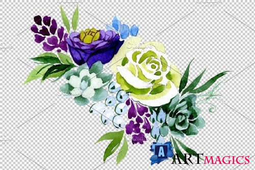 Bouquet "Karelia" watercolor png - 3842853