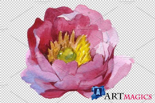 Watercolor flower abstract png - 3843992