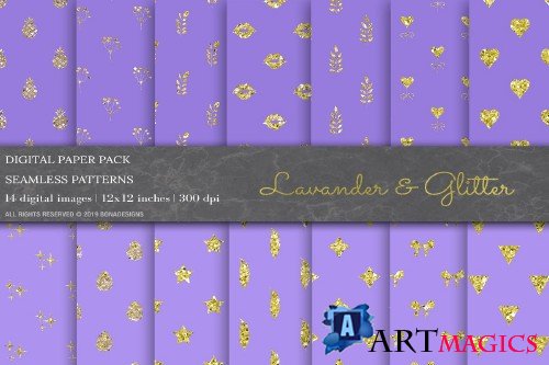 Lavander Digital Paper Patterns - 3791511