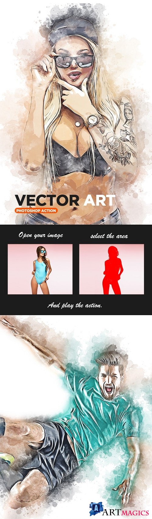 Vector Art Photoshop Action 23835630