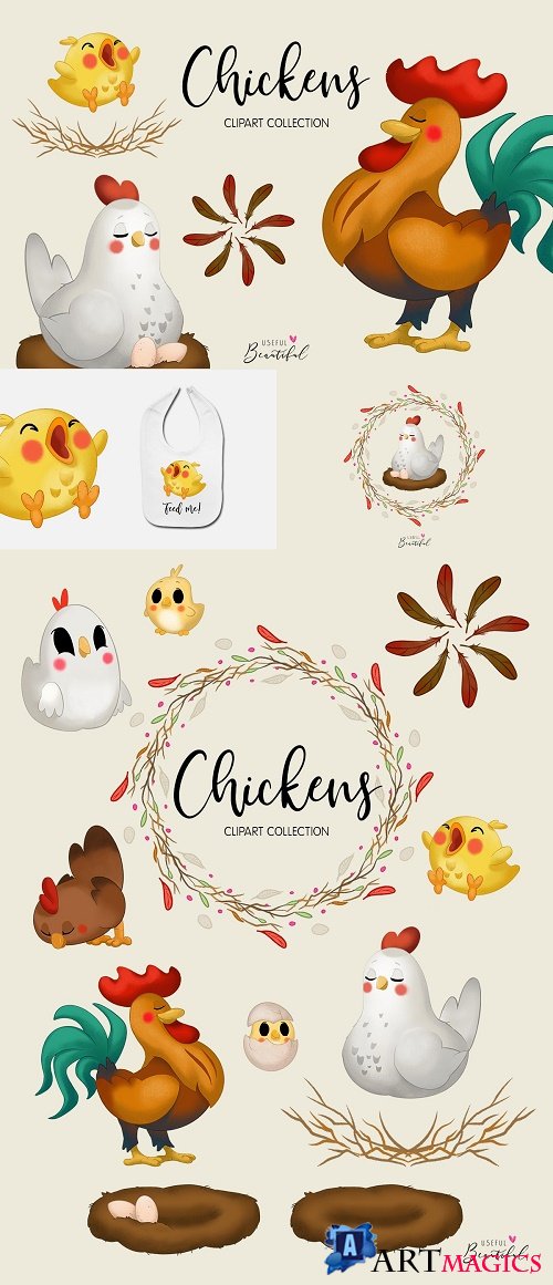 Chickens Clipart Collection - 3850346