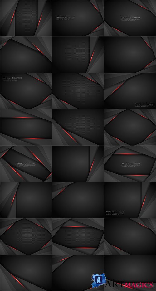 ׸       / Black backgrounds with red lines in vector
