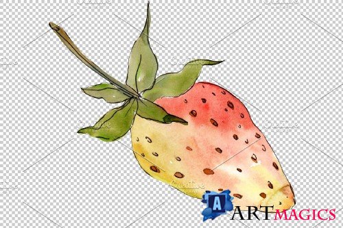 Strawberry "Kimberly" watercolor png - 3864770