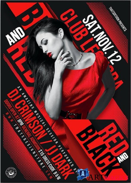 Black and Red Party Flyer Template - 91400