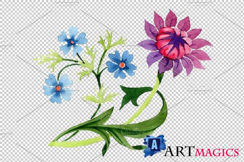 Floral classic watercolor ornament - 3870117