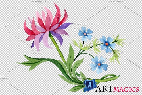 Floral classic watercolor ornament - 3870117