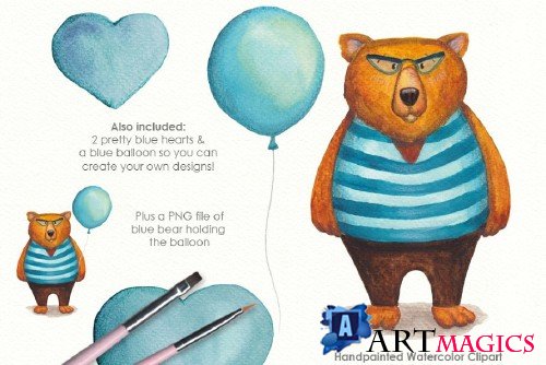 Bear in Sweater with Balloon! - 1098246