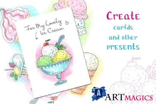 Ice Cream - 6 illustrations+ - 3872463